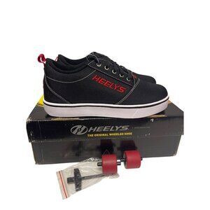 NEW! Heelys Pro 20 Black Red Skate Shoes Wheeled Rolling Sneakers Youth 7